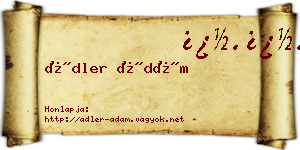 Ádler Ádám névjegykártya