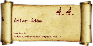 Ádler Ádám névjegykártya